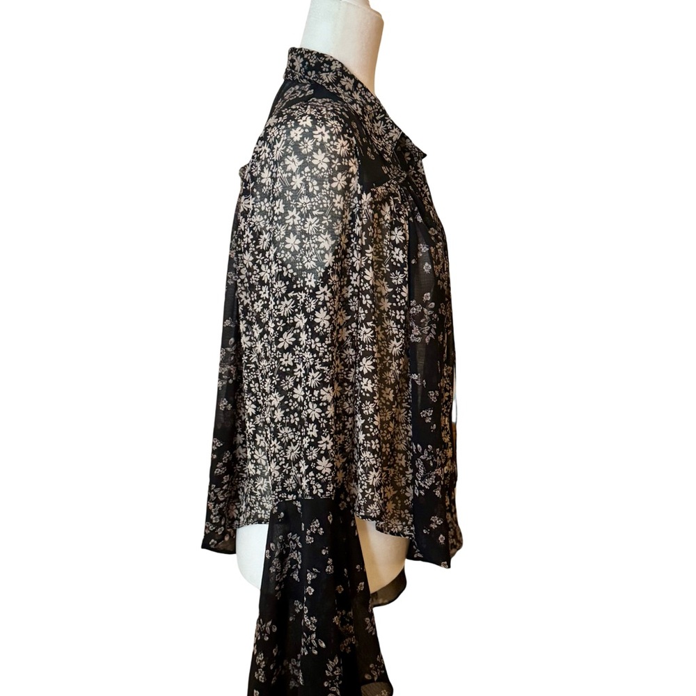 Free People Floral Black and White Women's Top - Picture 2 of 3